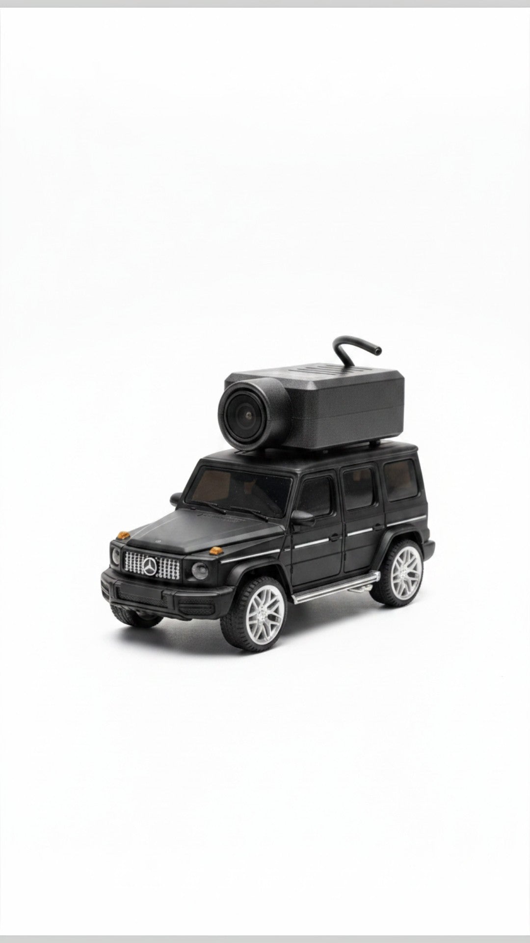 Mini coche RC Castor UP negro estilo todoterreno con cámara FPV montada en el techo para transmisión WiFi en vivo