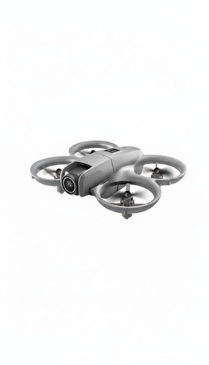 Dron Castor UP compacto de color gris con cámara de alta resolución y protectores de hélices integrados