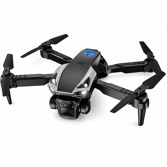 Drone Castor UP ECO H18 plegable de color negro con cámara dual HD y luces LED frontales para fotografía aérea