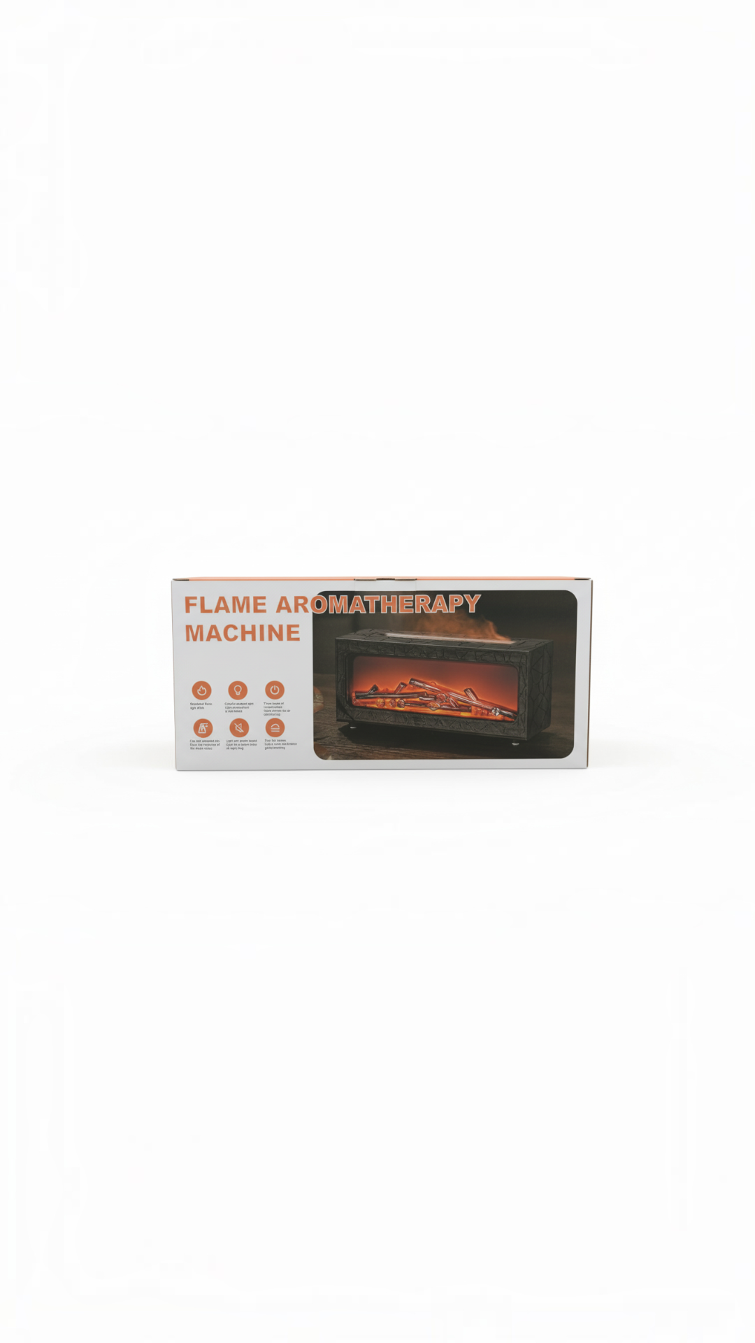 Caja del humidificador difusor de aromaterapia Castor UP con diseño de chimenea y efecto de llama realista
