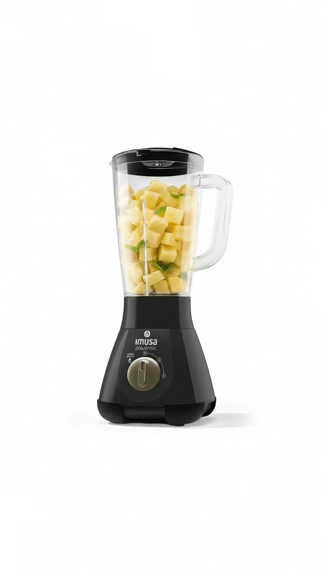 Licuadora Castor UP IMUSA PowerMix negra de 1.5 litros con vaso transparente y selector de dos velocidades