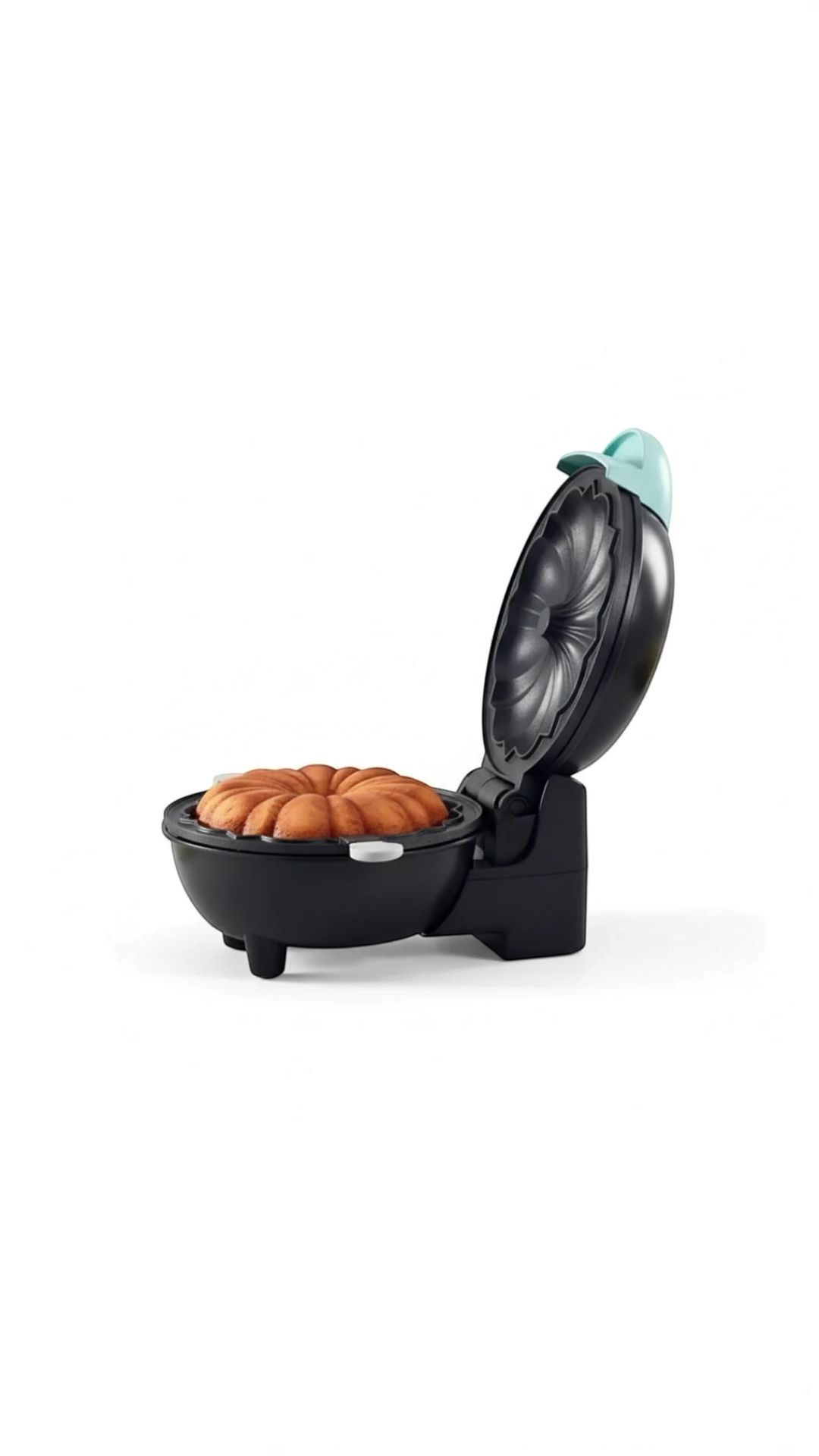 Mini máquina eléctrica Castor UP para pasteles tipo Bundt con revestimiento antiadherente y acabado negro elegante